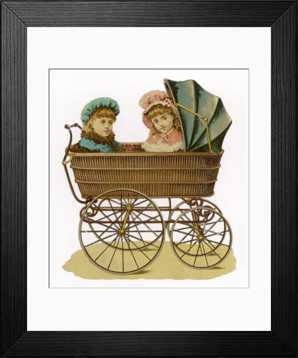 Framed Print : Girls in Pram Framed Print : Girls in Pram
