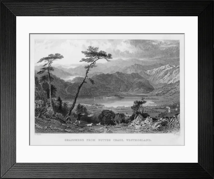 Framed Print : Grasmere / Allom / 1832 Framed Print : Grasmere / Allom / 1832