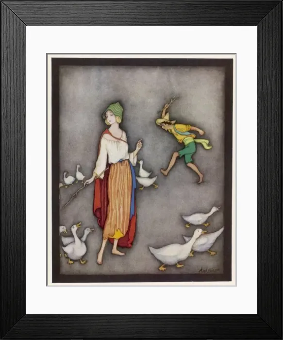 Framed Print : Goose Girl / Jennie Harbou Framed Print : Goose Girl / Jennie Harbou