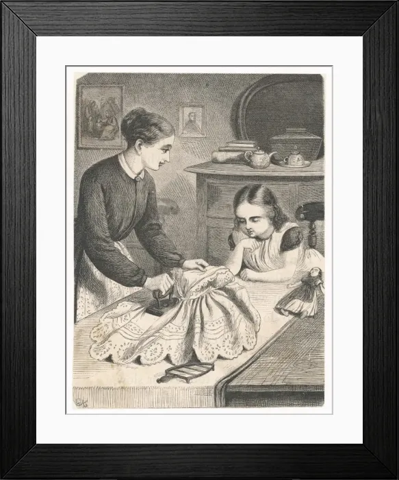 Framed Print : Child Helps Mama Iron Framed Print : Child Helps Mama Iron