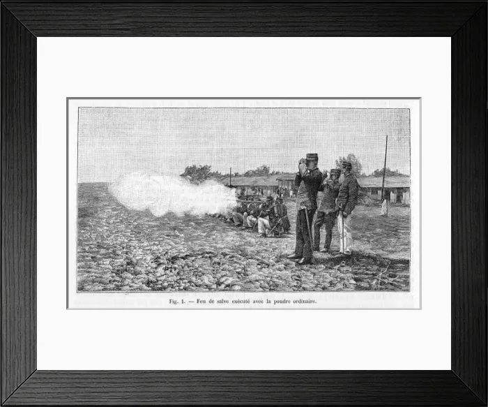 Framed Print : Rifle Volley 1890 Framed Print : Rifle Volley 1890