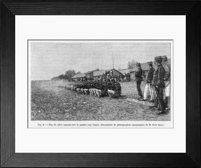 Framed Print : Rifle Volley 1890 Framed Print : Rifle Volley 1890