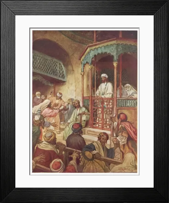 Framed Print : Jesus Upsets Synagogue Framed Print : Jesus Upsets Synagogue