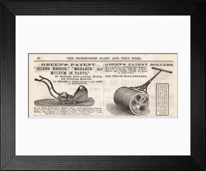 Framed Print : Lawn Mower Advt, 1907