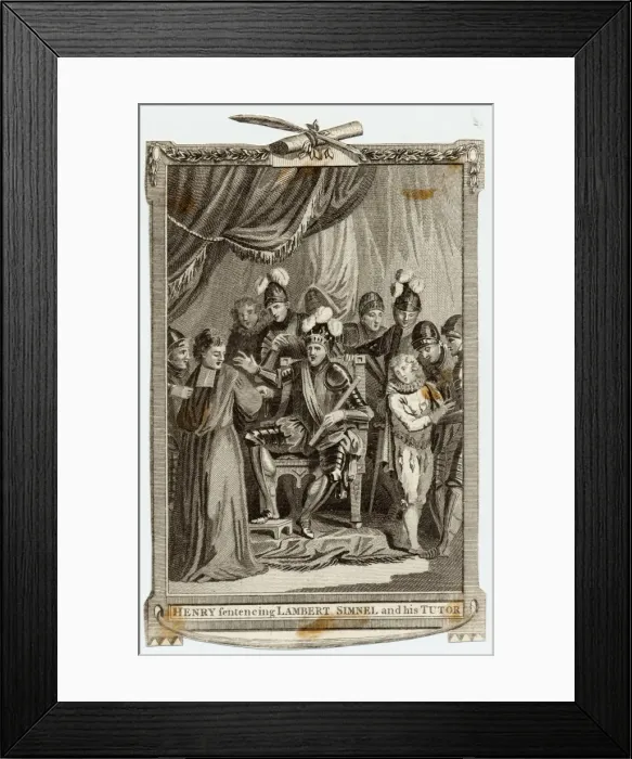 Framed Print : Simnel & Henry VII 1487 Framed Print : Simnel & Henry VII 1487
