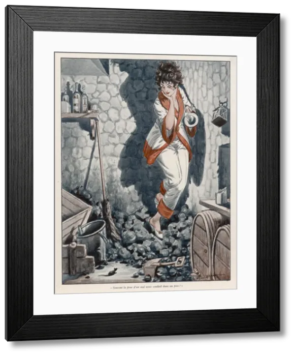 Framed Print : Woman & Mice in Cellar Framed Print : Woman & Mice in Cellar
