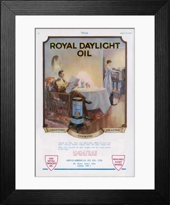 Framed Print : Advert / Daylight Oil 1921 Framed Print : Advert / Daylight Oil 1921