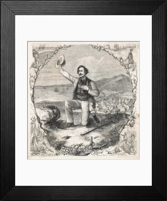 Framed Print : A Settler Kneels Framed Print : A Settler Kneels