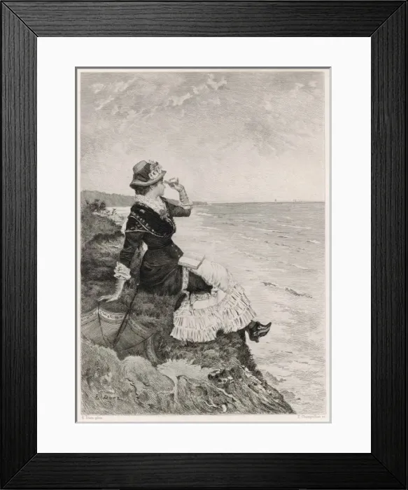 Framed Print : Girl Looks out to Sea Framed Print : Girl Looks out to Sea