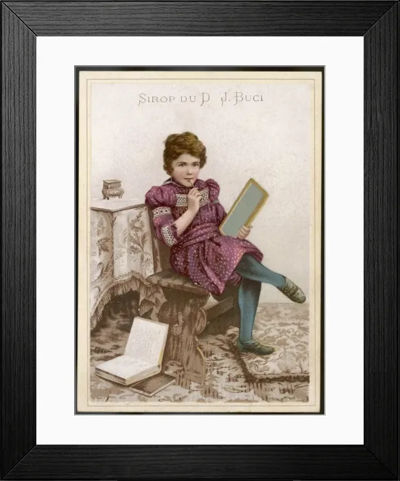 Framed Print : Girl Using Slate Framed Print : Girl Using Slate