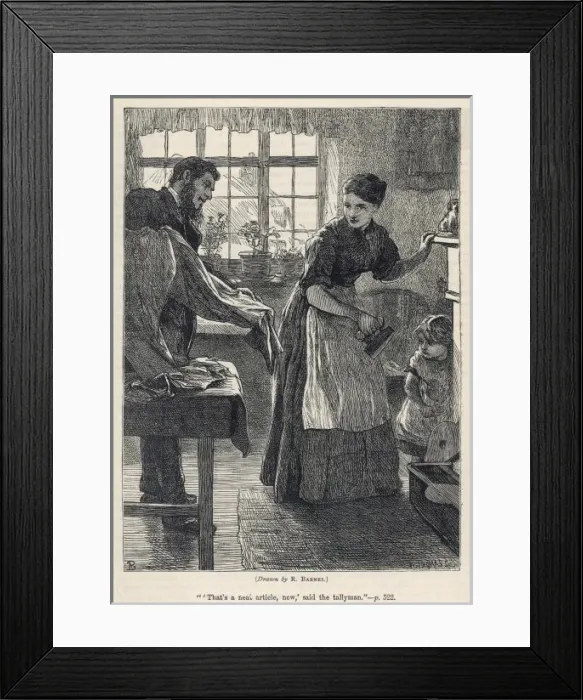 Framed Print : TALLY MAN. A TALLY MAN in a cottage - a house-to-house trader who sold goods on instalment Framed Print : TALLY MAN. A TALLY MAN in a cottage - a house-to-house trader who sold goods on instalment