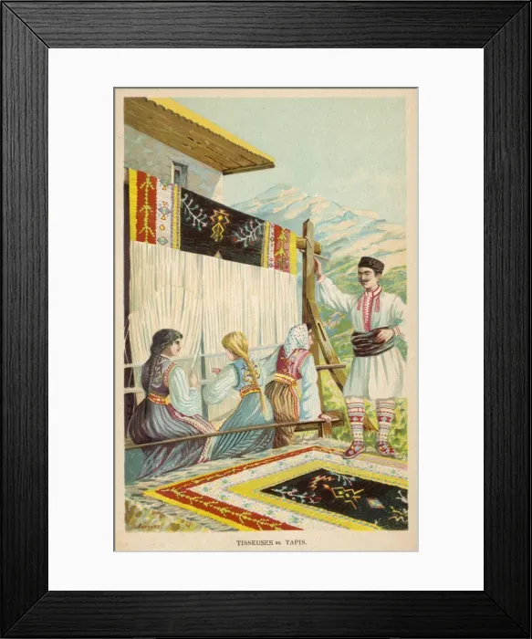 Framed Print : Carpet Making / Serbia Framed Print : Carpet Making / Serbia