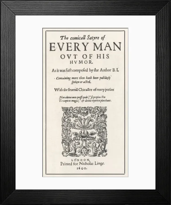 Framed Print : Play / Jonson / Everyman Framed Print : Play / Jonson / Everyman