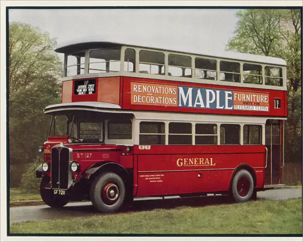 MOTOR BUS. A classic double-decker of the London General Omnibus Company