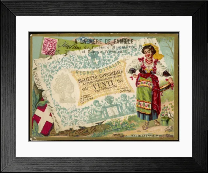 Framed Print : Bank Note - Italy Framed Print : Bank Note - Italy