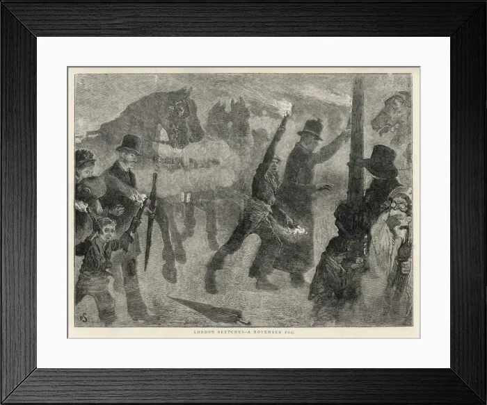Framed Print : Foggy London / Graphic Framed Print : Foggy London / Graphic