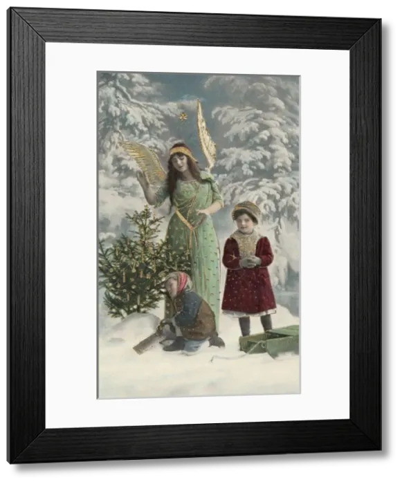 Framed Print : Angel, Children, Tree Framed Print : Angel, Children, Tree