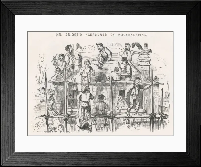 Framed Print : Irish Labourers / Punch / 50 Framed Print : Irish Labourers / Punch / 50