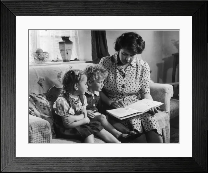 Framed Print : Mother Reads to Children Framed Print : Mother Reads to Children