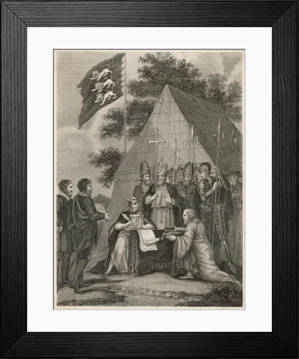 Framed Print : King John Signs Carta Framed Print : King John Signs Carta