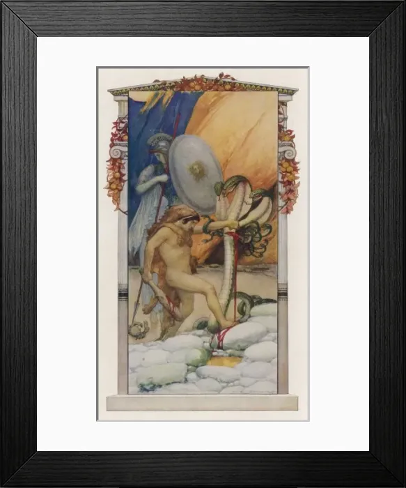 Framed Print : Herakles & Hydra 1920 Framed Print : Herakles & Hydra 1920