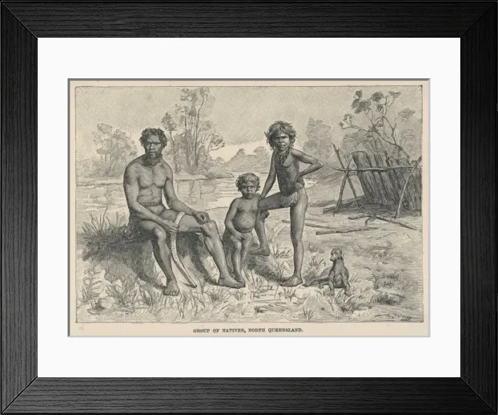 Framed Print : Racial  /  Aborigine C1870