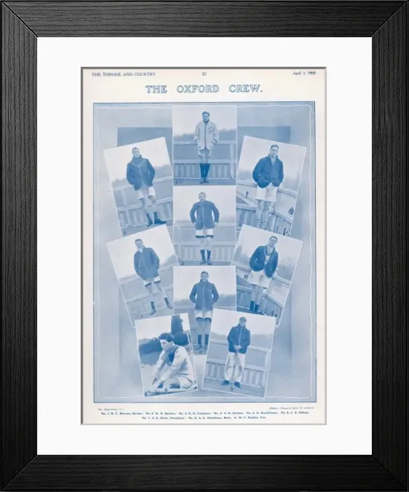 Framed Print : Oxford Boat Crew 1909 Framed Print : Oxford Boat Crew 1909