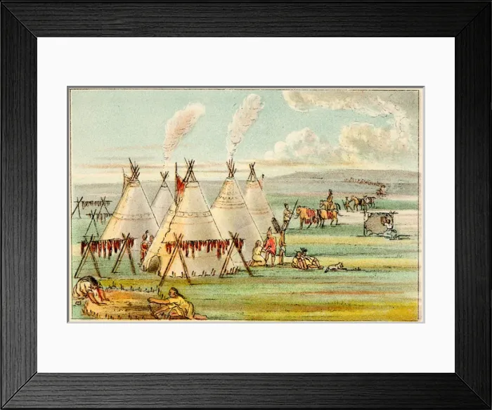 Framed Print : Drying Buffalo Meat / Catl Framed Print : Drying Buffalo Meat / Catl