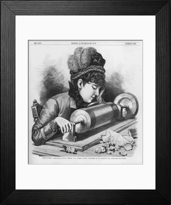 Framed Print : Recording on Phonograph Framed Print : Recording on Phonograph