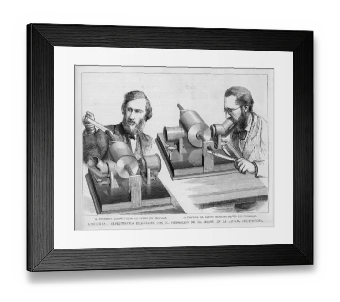 Framed Print : Trying the Phonograph Framed Print : Trying the Phonograph