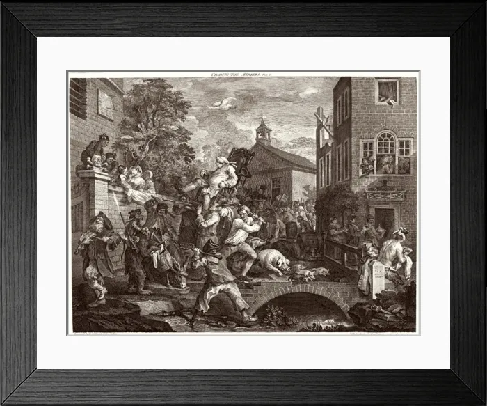 Framed Print : Hogarth / Election / B / W / (4) Framed Print : Hogarth / Election / B / W / (4)