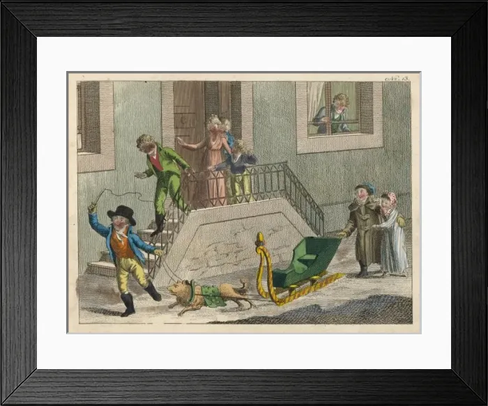 Framed Print : Thalberg / Children / Sledge Framed Print : Thalberg / Children / Sledge