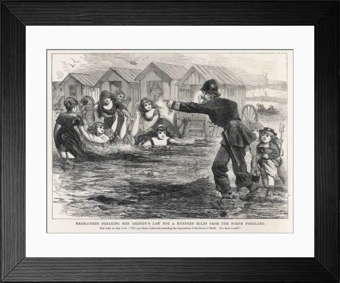 Framed Print : Ladies bathing at Margate, Kent Framed Print : Ladies bathing at Margate, Kent