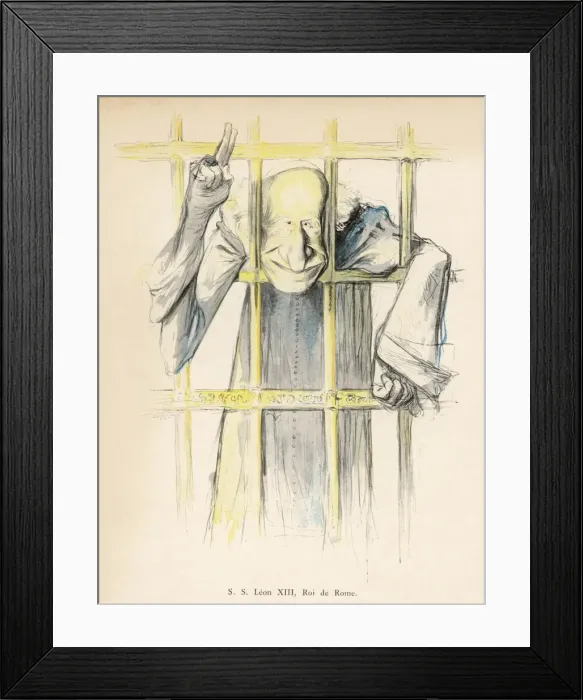 Framed Print : Pope Leo XIII Cartoon Framed Print : Pope Leo XIII Cartoon
