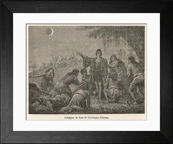 Framed Print : Eclipse Seen by Columbus Framed Print : Eclipse Seen by Columbus