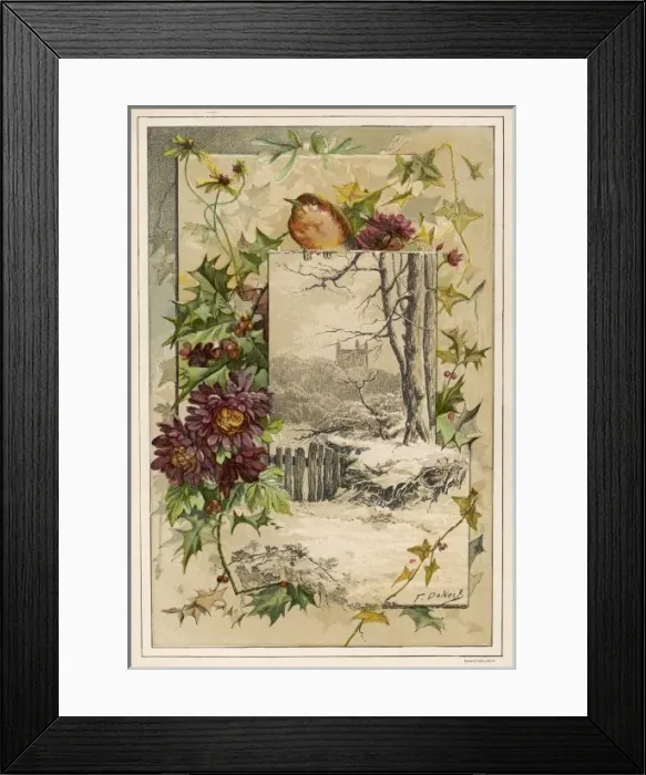 Framed Print : Customs / Christmas / Robins Framed Print : Customs / Christmas / Robins