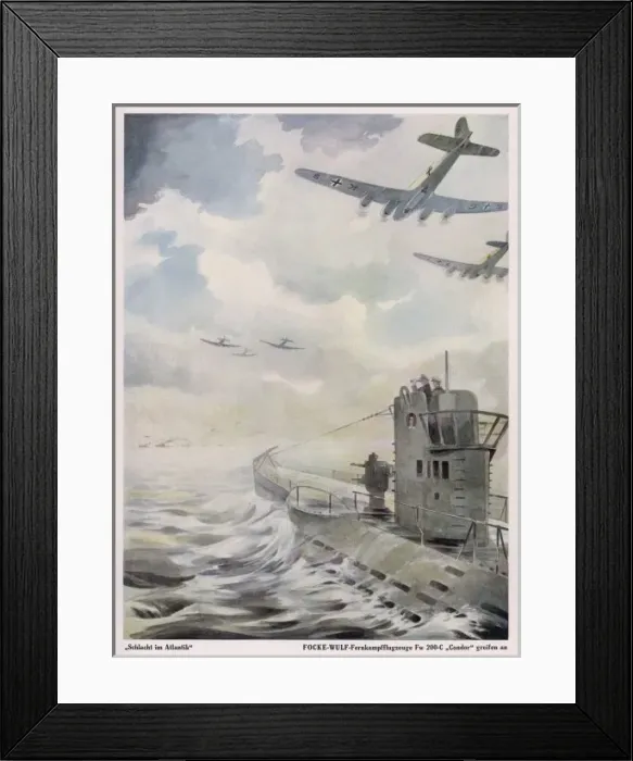 Framed Print : Condor Attacks Sub 1941 Framed Print : Condor Attacks Sub 1941