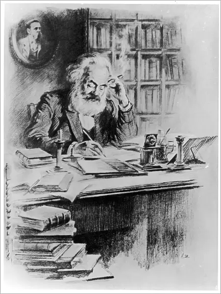 Karl Marx in his Study