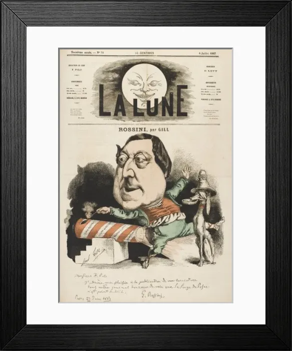Framed Print : Rossini / Gill / Lune 1867 Framed Print : Rossini / Gill / Lune 1867