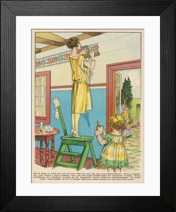 Framed Print : Stencilling a Frieze