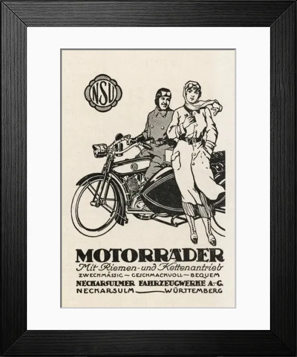 Framed Print : German Mo / Bike Advert Framed Print : German Mo / Bike Advert