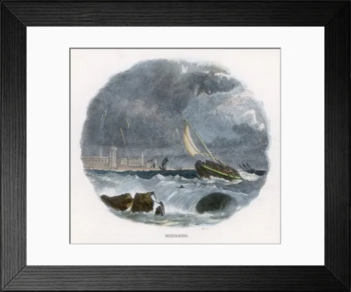 Framed Print : Monsoon, India C1850 Framed Print : Monsoon, India C1850