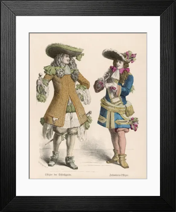 Framed Print : French Officers C1690 Framed Print : French Officers C1690