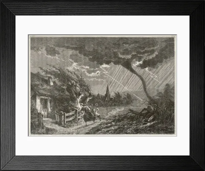 Framed Print : Tornado, France C1863 Framed Print : Tornado, France C1863