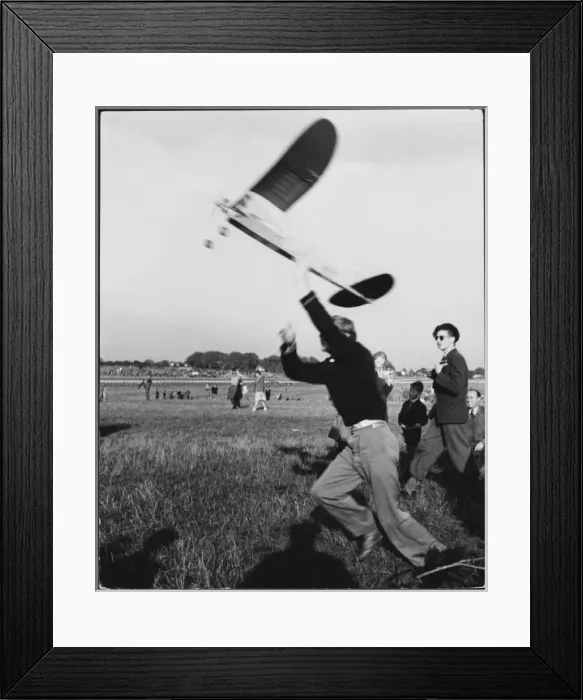Framed Print : Running with Model Plane Framed Print : Running with Model Plane