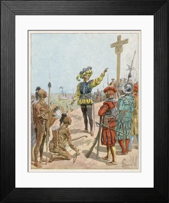 Framed Print : Cartier Lands in Canada Framed Print : Cartier Lands in Canada