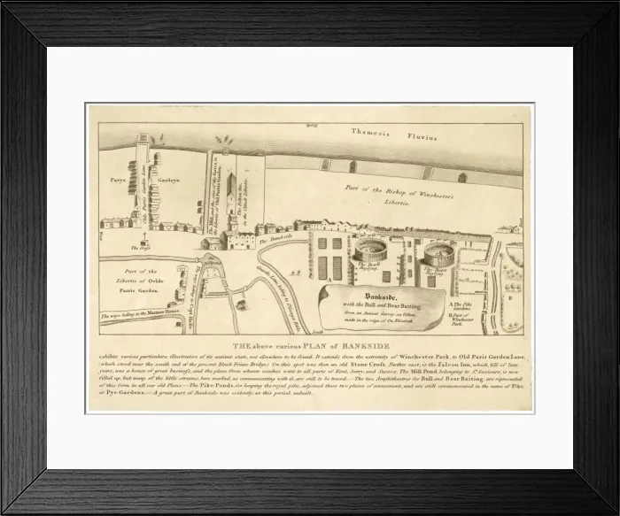 Framed Print : London / Bankside C1580 Framed Print : London / Bankside C1580
