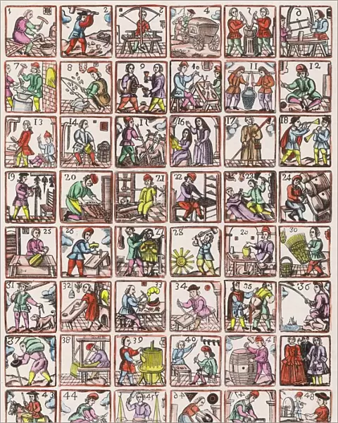 C17 - 48 TRADES. Forty-eight depictions of various trades