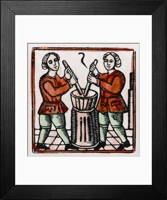 Framed Print : C17 Apothcaries / Woodcut Framed Print : C17 Apothcaries / Woodcut