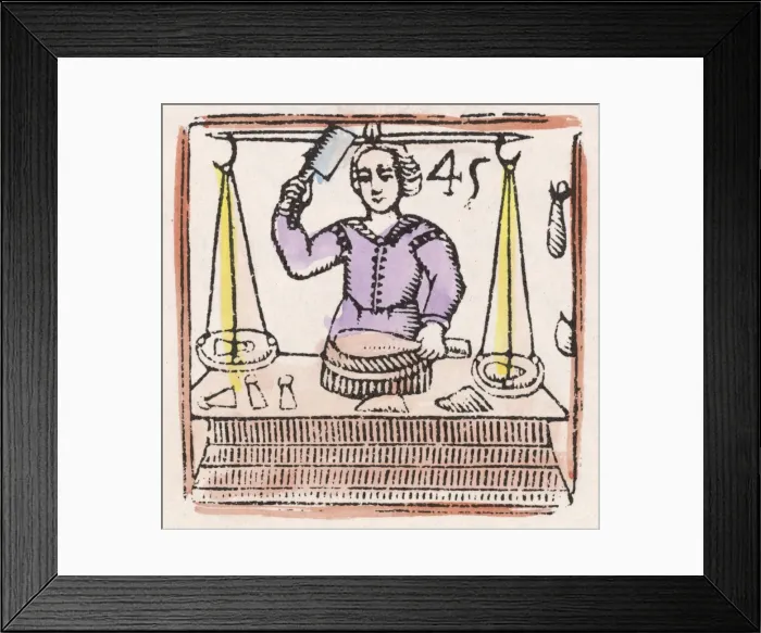 Framed Print : C17 Butcher / Woodcut / 45 Framed Print : C17 Butcher / Woodcut / 45